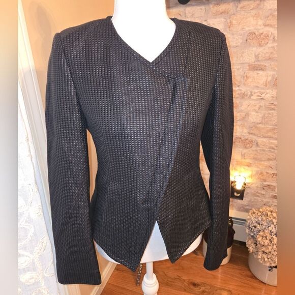 AYR Elagant Black Woven Blazer Size 2 - Picture 1 of 8